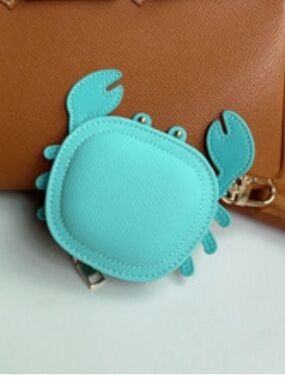 Cute Teal Crab Mini Bag Charm keychain coin-purse - Unbranded